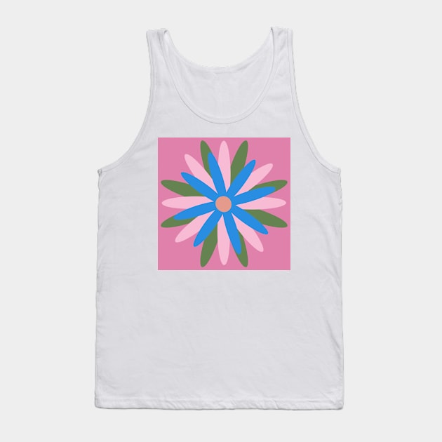 Pink, blue, green, simple, scandi flower Tank Top by Kimmygowland